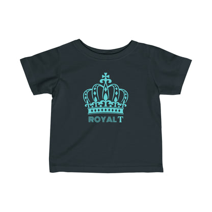 Copy of Babies Fine Jersey Tee- Light Blue Royal T Logo