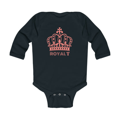 Babies Long Sleeve Bodysuit - Pink Royal T