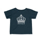 Babies Fine Jersey Tee- White Royal T Logo